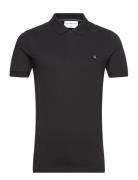 Ck Embro Badge Slim Polo Tops Polos Short-sleeved Black Calvin Klein Jeans