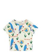 Parrots Aop Ss Tee Tops T-Kortærmet Skjorte Multi/patterned Mini Rodini