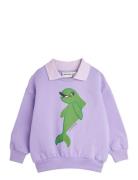 Dolphin Sp Collar Sweatshirt Tops Sweatshirts & Hoodies Sweatshirts Purple Mini Rodini