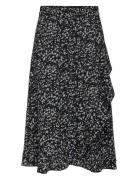 Onlcarly Flounce Long Skirt Wvn Noos Knælang Nederdel Black ONLY