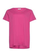 Carbonnie Life S/S V-Neck A-Shape Tee Tops T-shirts & Tops Short-sleeved Pink ONLY Carmakoma