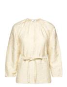 Quinn - Lace Texture Tops Blouses Long-sleeved Cream Day Birger Et Mikkelsen