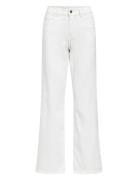 Objmarina Mw Twill Jeans Noos Bottoms Jeans Straight-regular White Object