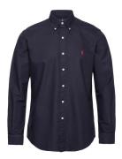 Custom Fit Garment-Dyed Oxford Shirt Designers Shirts Casual Navy Polo Ralph Lauren