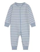 Nightsuit W.zipper Pyjamas Sie Jumpsuit Blue Fixoni