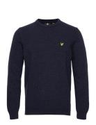 Crew Neck Lambswool Blend Jumper Tops Knitwear Round Necks Navy Lyle & Scott