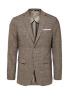 Slhslim-Oasis Linen Blz Noos Suits & Blazers Blazers Single Breasted Blazers Beige Selected Homme