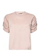 Payanaiw Woven Trim Tshirt Tops T-shirts & Tops Short-sleeved Pink InWear