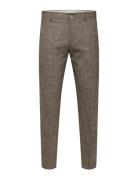 Slhslim-Oasis Linen Trs Noos Bottoms Trousers Formal Brown Selected Homme