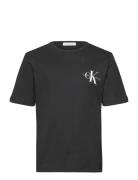 Chest Monogram T-Shirt Tops T-Kortærmet Skjorte Black Calvin Klein