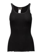 Silk Top W/ Elastic Band Tops T-shirts & Tops Sleeveless Black Rosemunde