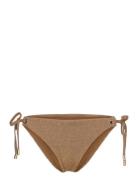 Goldie Lurex Cheeky T Swimwear Bikinis Bikini Bottoms Side-tie Bikinis Gold Hunkemöller