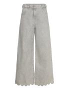 Loose Fitted Pant With Scallop Edge Bottoms Jeans Wide Grey Stella Nova