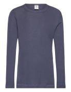 Woolly T Tops T-shirts Long-sleeved T-Skjorte Navy Müsli By Green Cotton