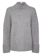 Yasemilie Highneck Knit Pullover S. Noos Tops Knitwear Turtleneck Grey YAS