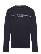 U Essential Tee L/S Tops T-shirts Long-sleeved T-Skjorte Navy Tommy Hilfiger