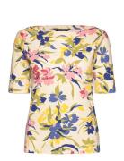 Floral Stretch Cotton Boatneck Tee Tops T-shirts & Tops Short-sleeved Multi/patterned Lauren Ralph Lauren