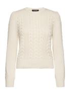 Cable-Knit Puff-Sleeve Sweater Tops Knitwear Jumpers Cream Lauren Ralph Lauren