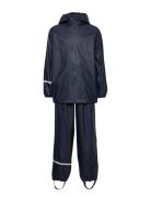 Basic Rainwear Set -Recycle Pu Outerwear Rainwear Rainwear Sets Blue CeLaVi