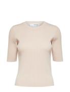 Slfmala 2/4 Knit O-Neck Noos Tops Knitwear Jumpers Cream Selected Femme