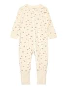 Nightsuit Ls Pyjamas Sie Jumpsuit Cream Minymo