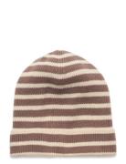 Bergen Striped Beanie Accessories Headwear Hats Beanie Brown Mp Denmark