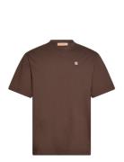 Thomas Embroidery Patch Cotton Jersey Tops T-Kortærmet Skjorte Brown Rue De Tokyo