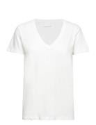 2Nd Beverly - Essential Linen Jersey Tops T-shirts & Tops Short-sleeved White 2NDDAY