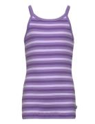 2X2 Cotton Stripe Trilina Top Tops T-shirts Sleeveless Purple Mads Nørgaard