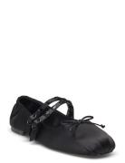 Satin Ballerinas With Studs Ballerinasko Ballerinaer Black Mango