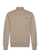 Half Zip Sweatshirt Tops Sweatshirts & Hoodies Sweatshirts Beige Fred Perry