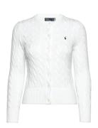 Cable-Knit Cotton Crewneck Cardigan Tops Knitwear Cardigans White Polo Ralph Lauren