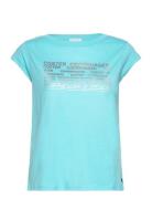 T-Shirt With Coster Print - Cap Sle Tops T-shirts & Tops Short-sleeved Blue Coster Copenhagen