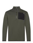 Delta 1/2 Zip Mid-Layer Sport Sweatshirts & Hoodies Fleeces & Midlayers Khaki Green Calvin Klein Golf