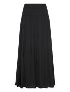 Gathered Maxi Skirt Lang Nederdel Black Gina Tricot