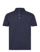 Custom Slim Fit Stretch Mesh Polo Shirt Tops Polos Short-sleeved Blue Polo Ralph Lauren