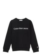 Inst. Logo Regular Cn Tops Sweatshirts & Hoodies Sweatshirts Black Calvin Klein