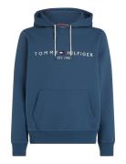 Tommy Logo Hoody Tops Sweatshirts & Hoodies Hoodies Blue Tommy Hilfiger