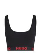 Bralette Sporty Logo Lingerie Bras & Tops Soft Bras Tank Top Bras Black HUGO