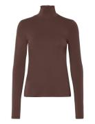 Cc Heart Sofia Turtleneck Blouse Tops T-shirts & Tops Long-sleeved Brown Coster Copenhagen