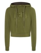 W Liquid Flow Logo Hoodie Tops Sweatshirts & Hoodies Hoodies Green Super.natural