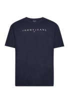 Tjm Reg Linear Logo Tee Ext Tops T-Kortærmet Skjorte Navy Tommy Jeans
