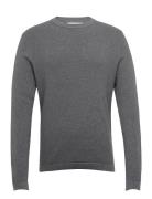 Slhrocks Ls Knit Crew Neck W Tops Knitwear Round Necks Grey Selected Homme