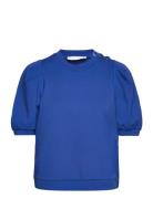 Sweat Shirt With Pleats Tops T-shirts & Tops Short-sleeved Blue Coster Copenhagen