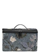 Beauty Hard Box Denim Blue Flower Linen Toilettaske Multi/patterned Ceannis