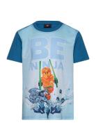 Lwtano 300 - T-Shirt S/S Tops T-Kortærmet Skjorte Blue LEGO Kidswear