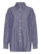 Lenaire Blue And White Stripe Shirt Tops Shirts Long-sleeved Blue ALOHAS