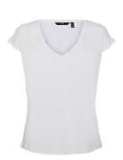 Vmfilli Ss V-Neck Tee Ga Noos Tops T-shirts & Tops Short-sleeved White Vero Moda