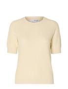 Slfelinna New Ss Knit Top Noos Tops Knitwear Jumpers Beige Selected Femme