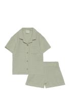 Set Shirt Shorts Gauze Sets Sets With Short-sleeved T-shirt Green Lindex